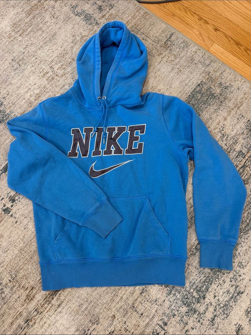 Nike Blue Hooded Sweatshirt with Black Logo